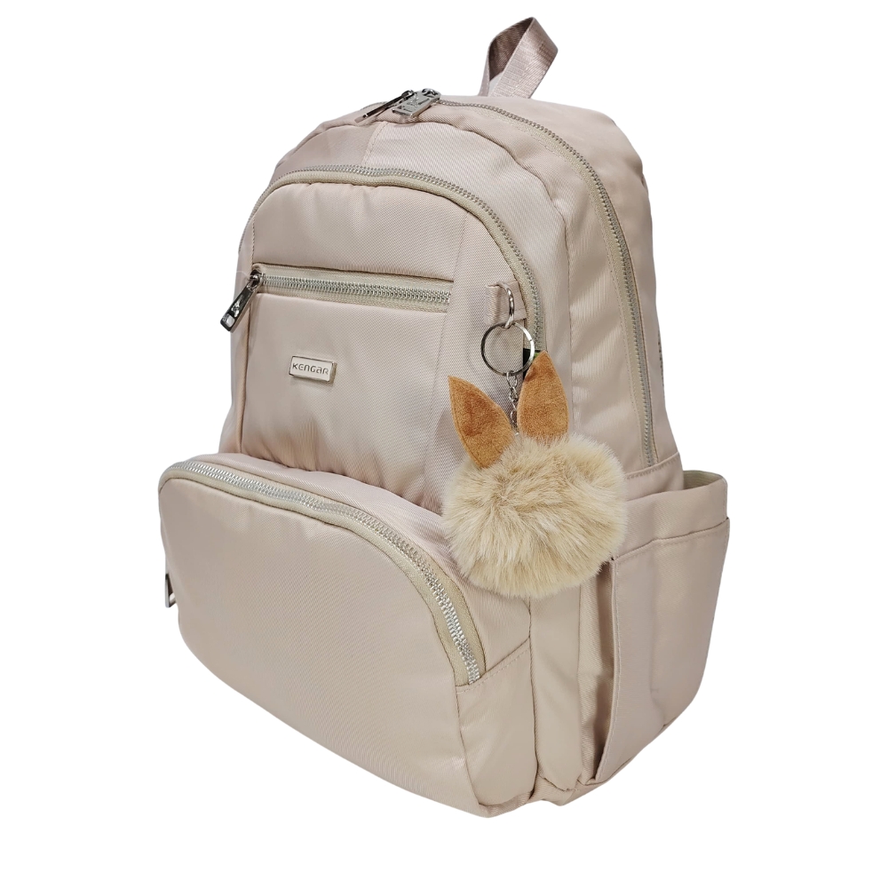MOCHILA MODELO PRINT A4 KENGAR - CREMA - 3
