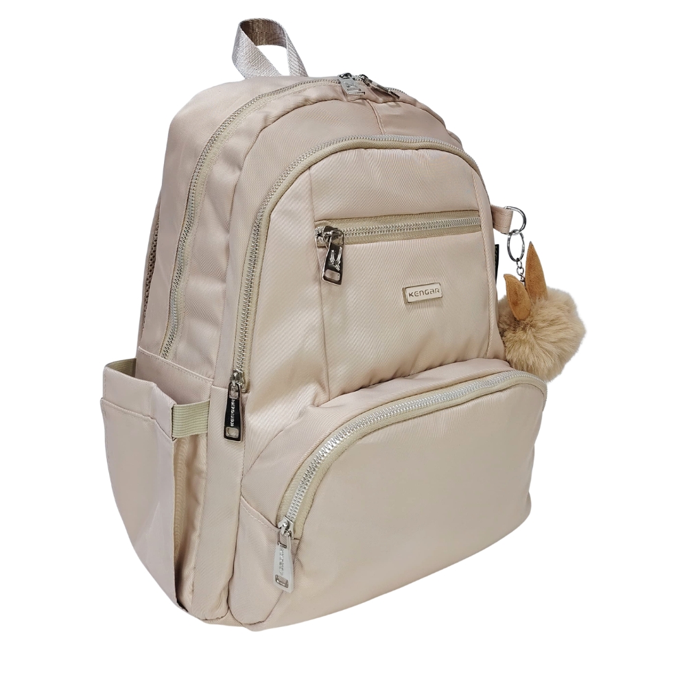 MOCHILA MODELO PRINT A4 KENGAR - CREMA - 5
