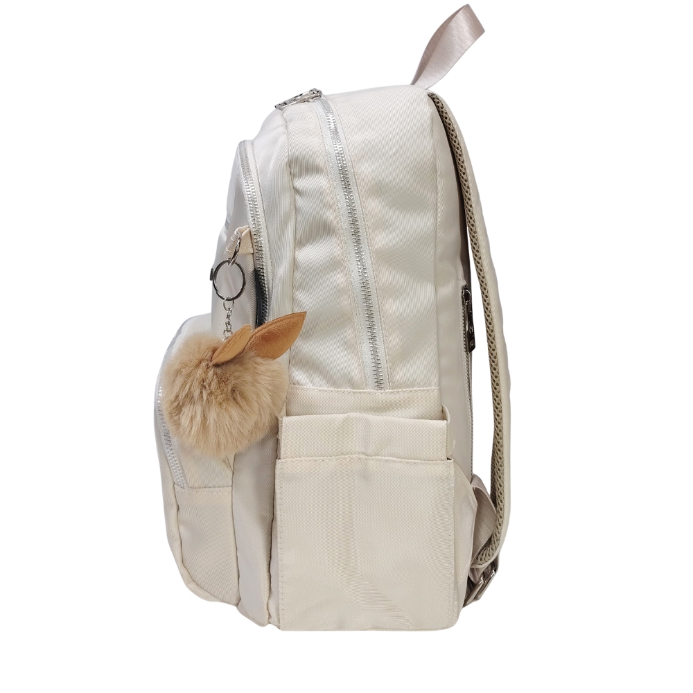 MOCHILA MODELO PRINT A4 KENGAR - CREMA CLARO - 4