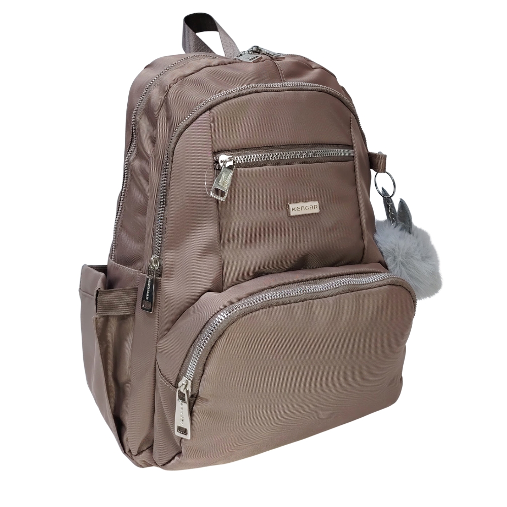 MOCHILA MODELO PRINT A4 KENGAR - TIERRA - 5