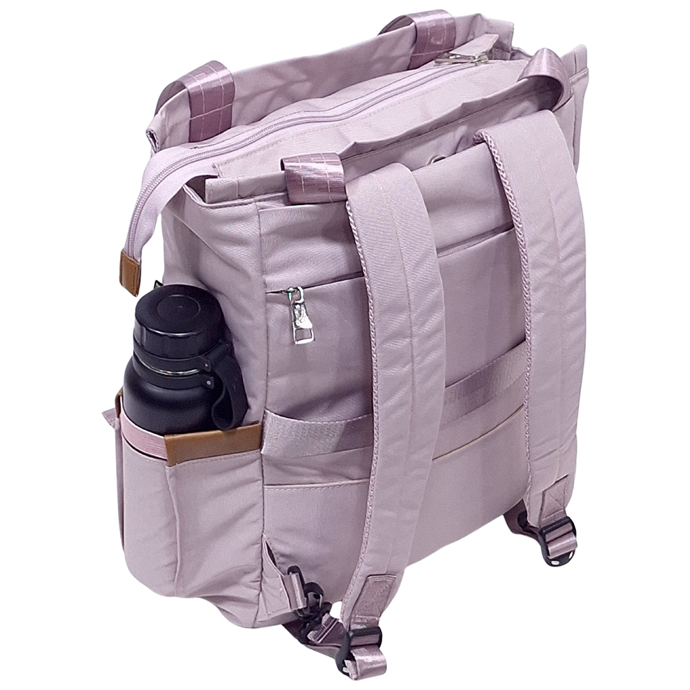 BOLSO MOCHILA VIAJERA MODELO RENATA - ACEITUNA PASTEL - 7