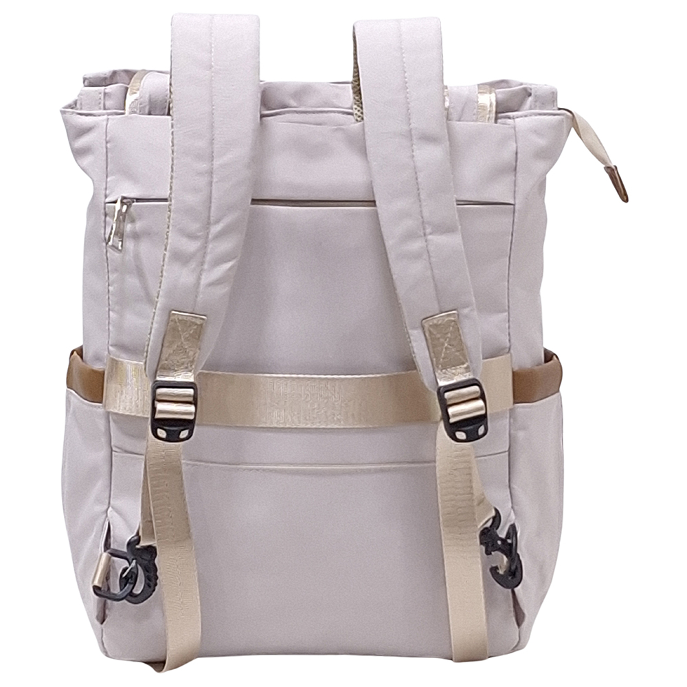 BOLSO MOCHILA VIAJERA MODELO RENATA - ARENA PASTEL - 6