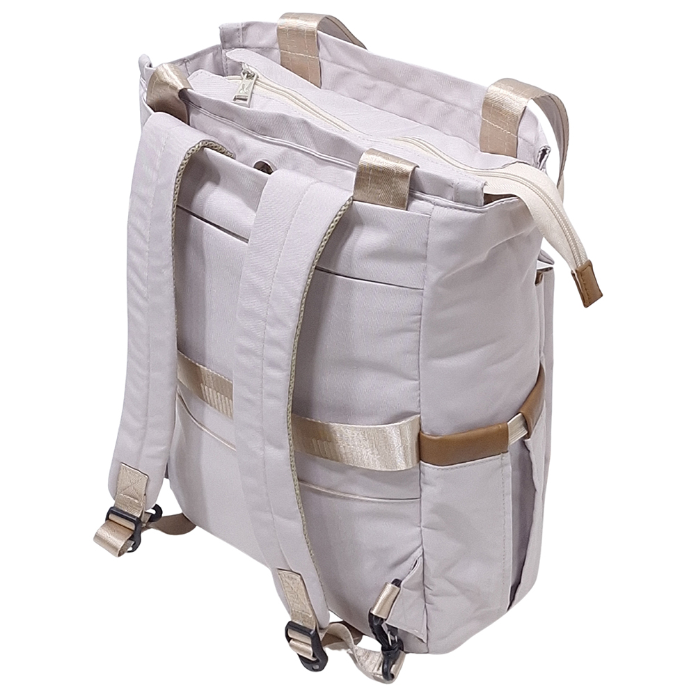 BOLSO MOCHILA VIAJERA MODELO RENATA - ARENA PASTEL - 7