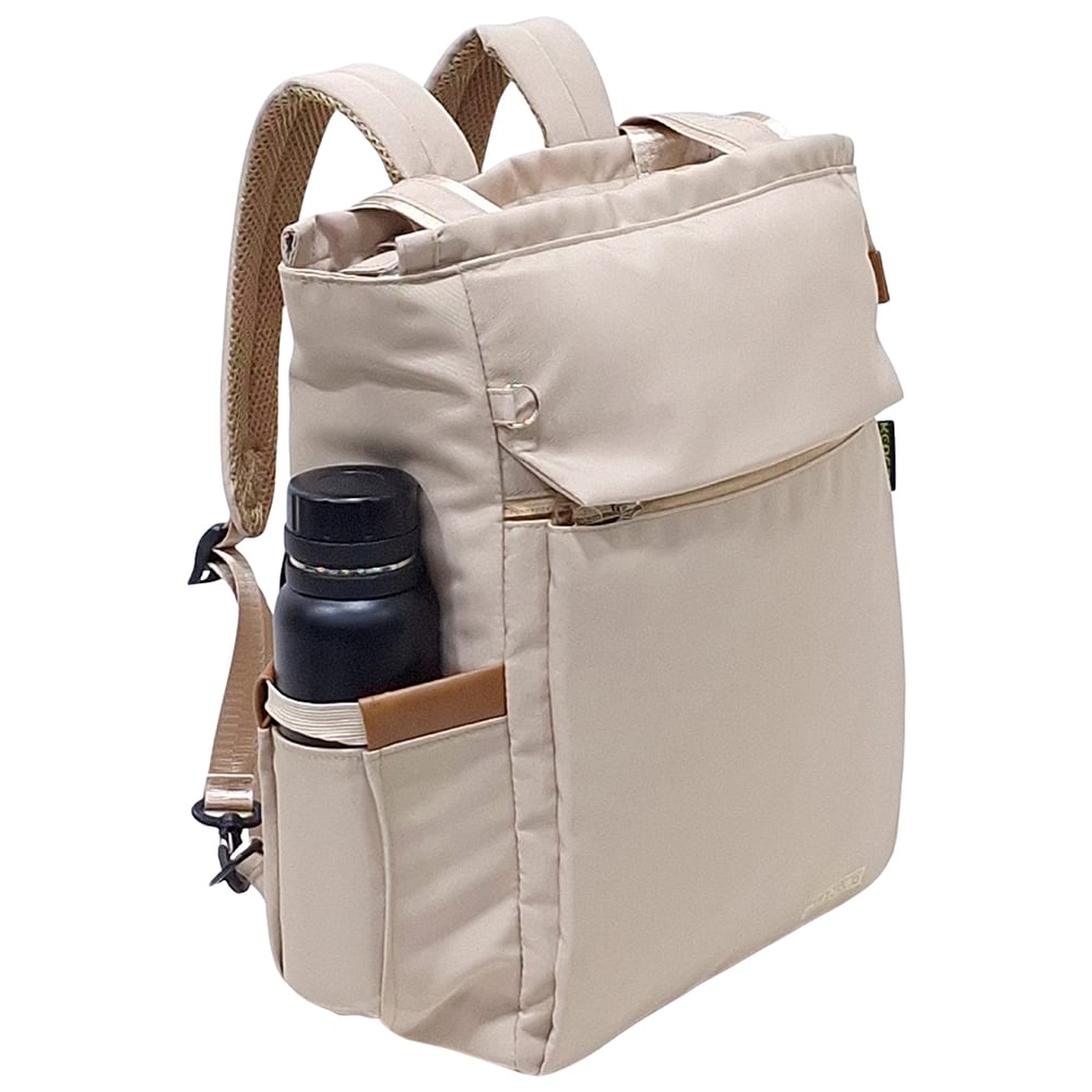 BOLSO MOCHILA VIAJERA MODELO RENATA - BEIGE - 1