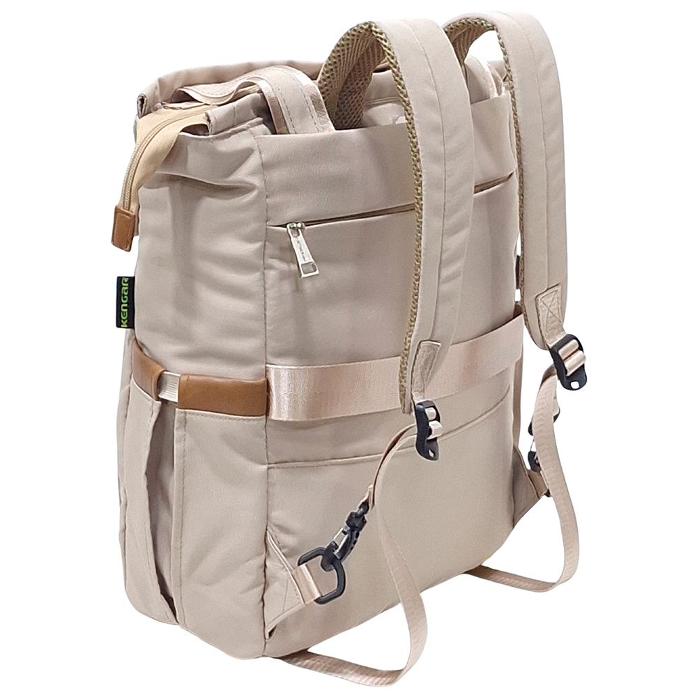 BOLSO MOCHILA VIAJERA MODELO RENATA - BEIGE - 4