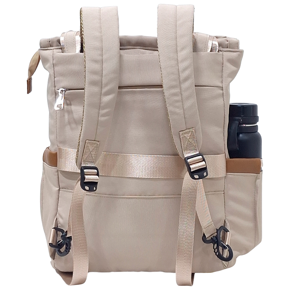 BOLSO MOCHILA VIAJERA MODELO RENATA - BEIGE - 6