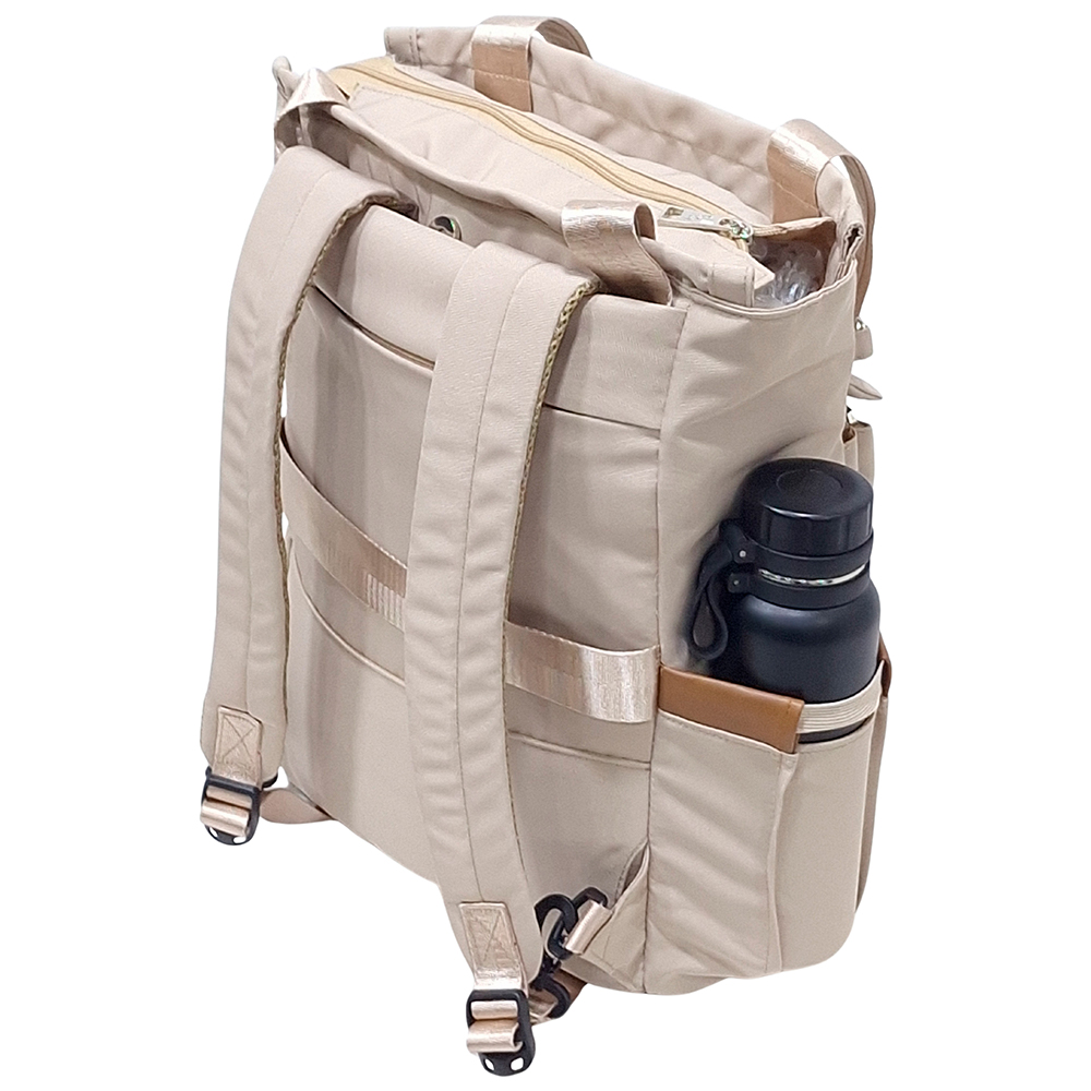 BOLSO MOCHILA VIAJERA MODELO RENATA - BEIGE - 7