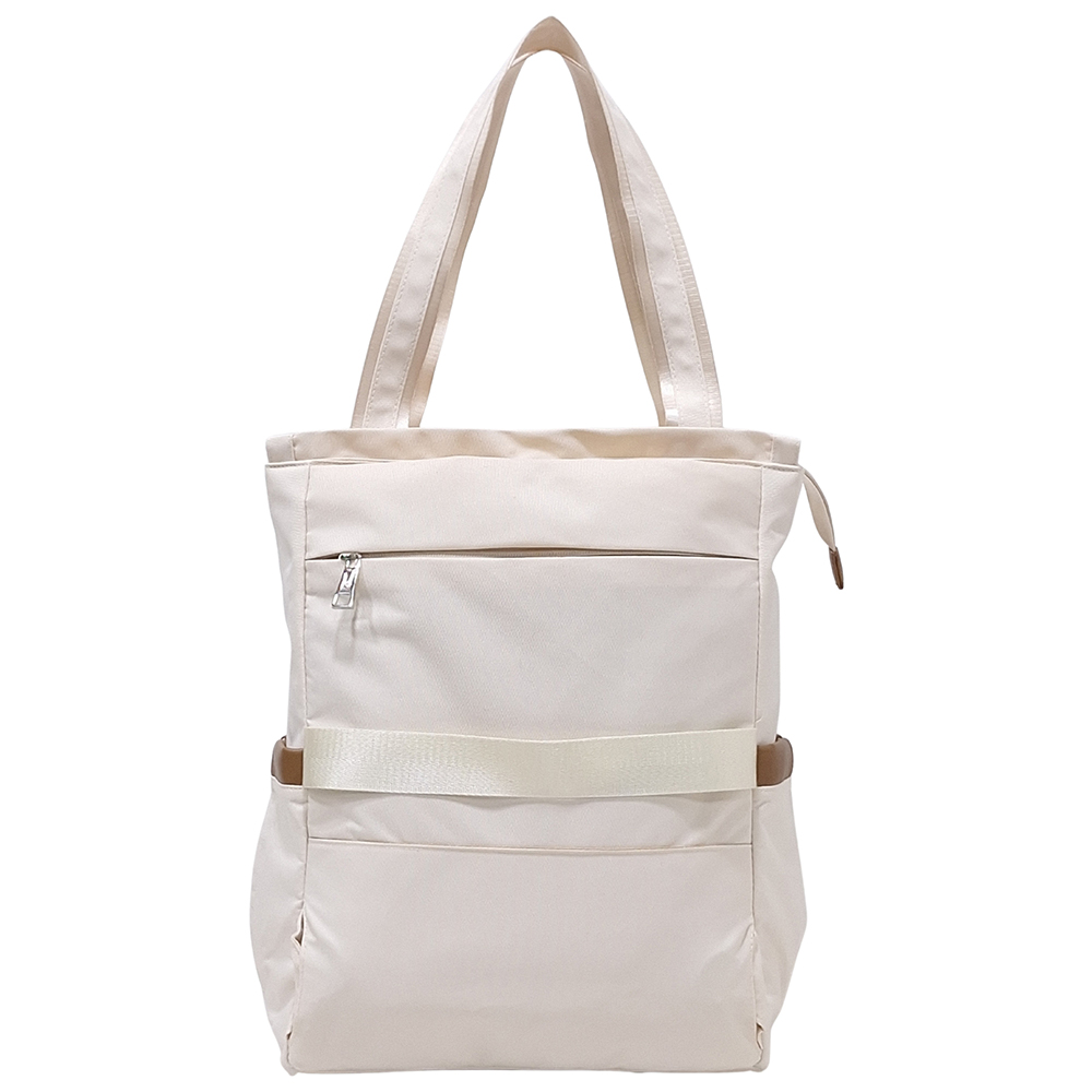 BOLSO MOCHILA VIAJERA MODELO RENATA - CREMA - 4