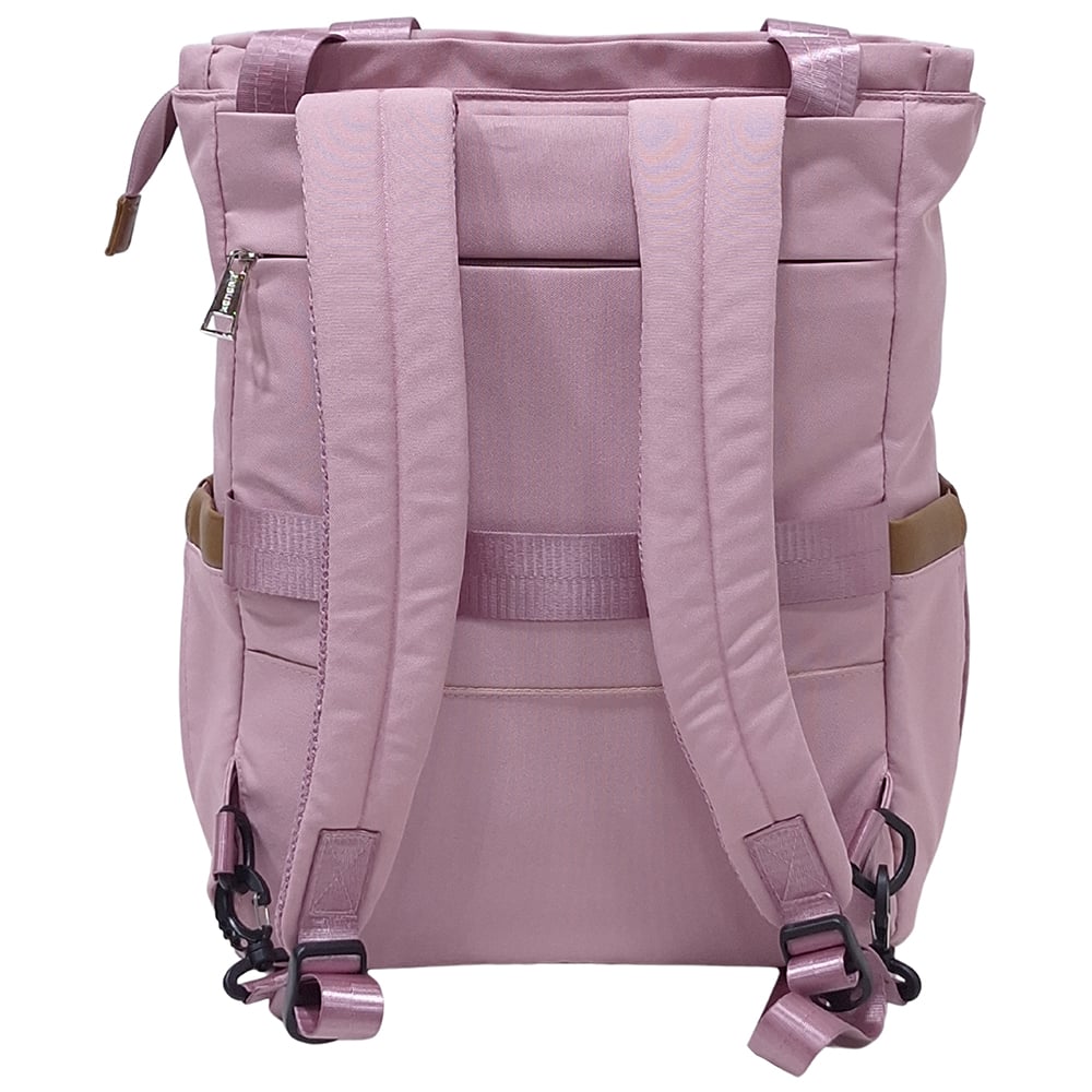 BOLSO MOCHILA VIAJERA MODELO RENATA - PALO ROSA - 5