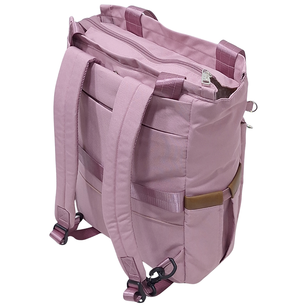 BOLSO MOCHILA VIAJERA MODELO RENATA - PALO ROSA - 6