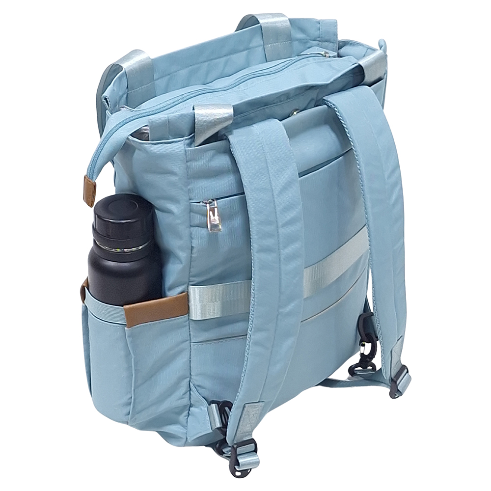 BOLSO MOCHILA VIAJERA MODELO RENATA - VERDE PASTEL - 6