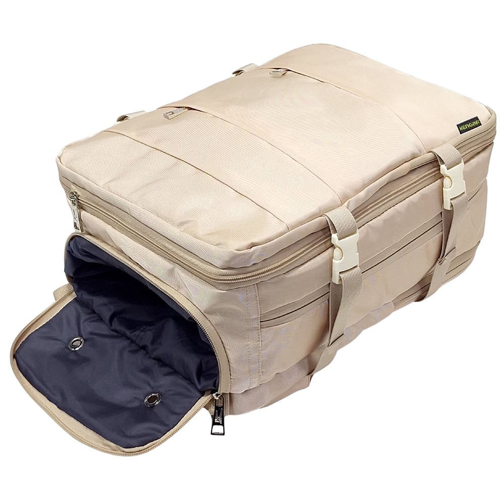 MOCHILA VIAJERA TRAVEL KENGAR - CREMA - 4