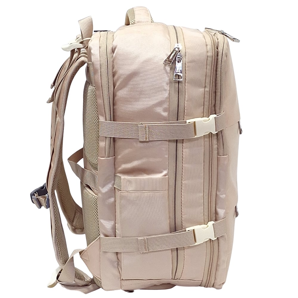 MOCHILA VIAJERA TRAVEL KENGAR - CREMA - 6