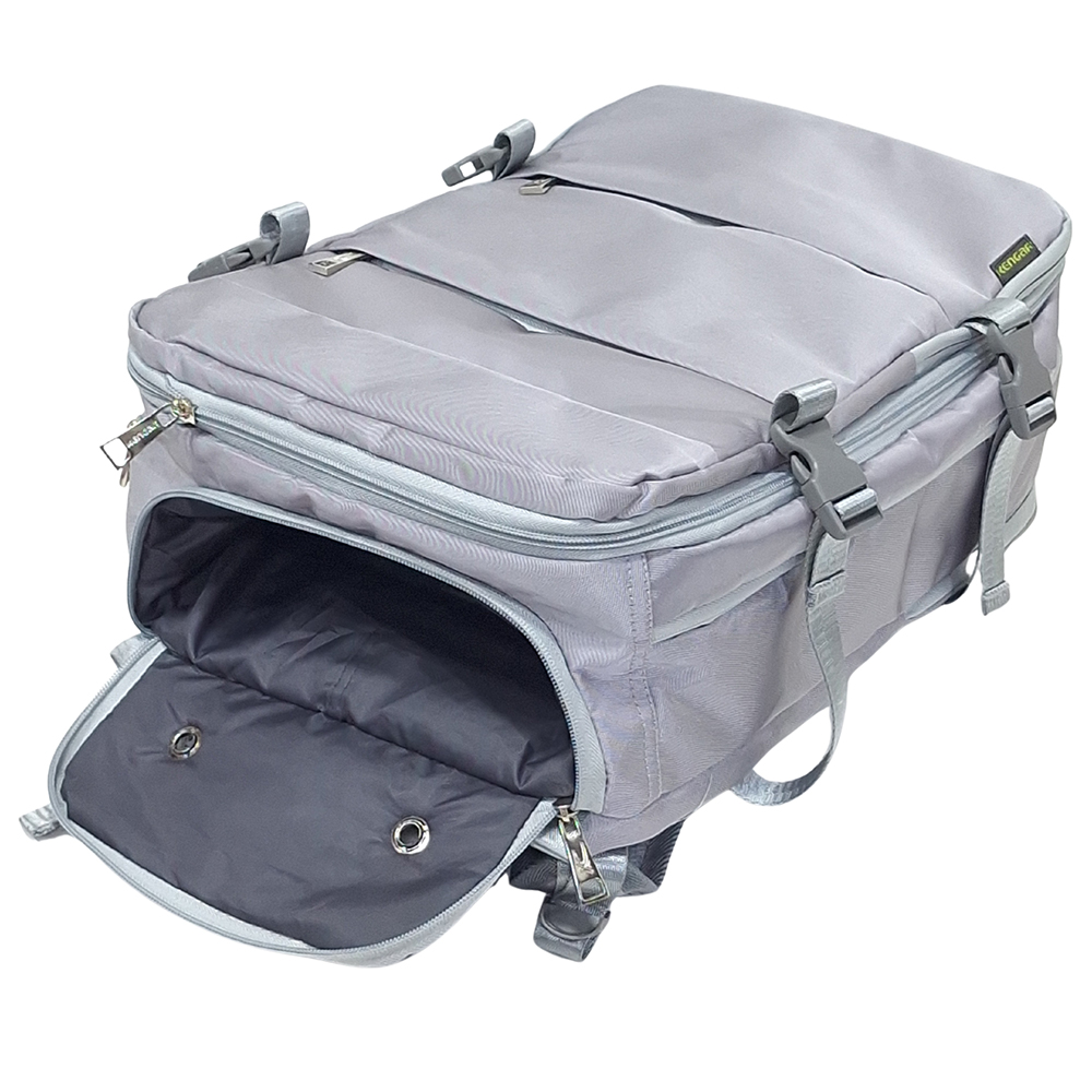 MOCHILA VIAJERA TRAVEL KENGAR - PLOMO PLATA - 5