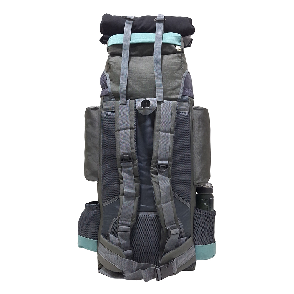 MOCHILA CAMPERA MODELO N.4 KENGAR - PLOMO/VERDE JADE - 4