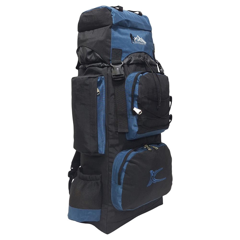 MOCHILA CAMPERA MODELO N.3 KENGAR - NEGRO/AZUL ACERO - 3