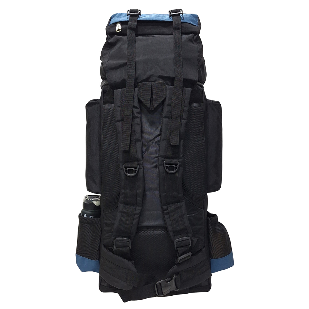 MOCHILA CAMPERA MODELO N.3 KENGAR - NEGRO/AZUL ACERO - 4