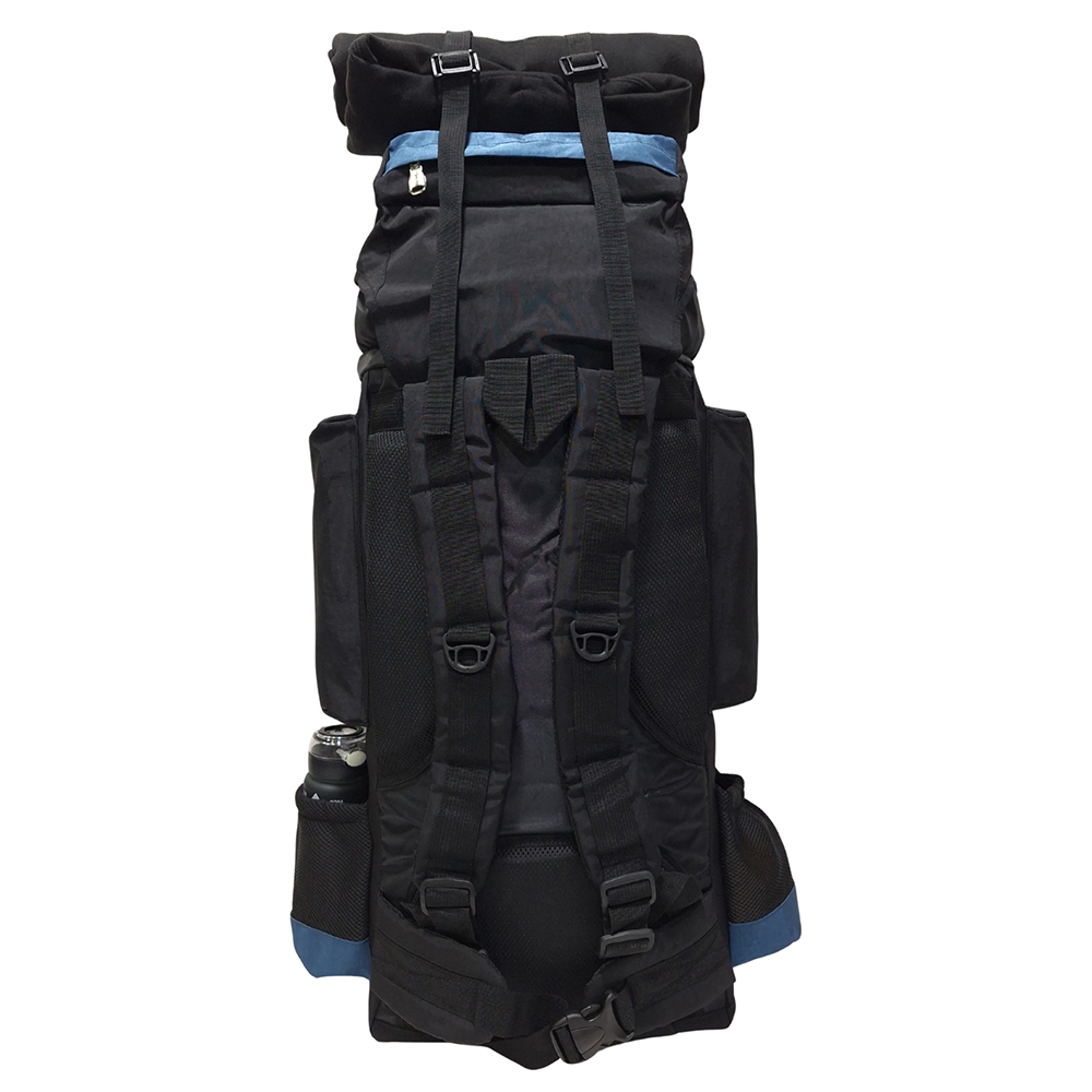 MOCHILA CAMPERA MODELO N.3 KENGAR - NEGRO/AZUL ACERO - 8