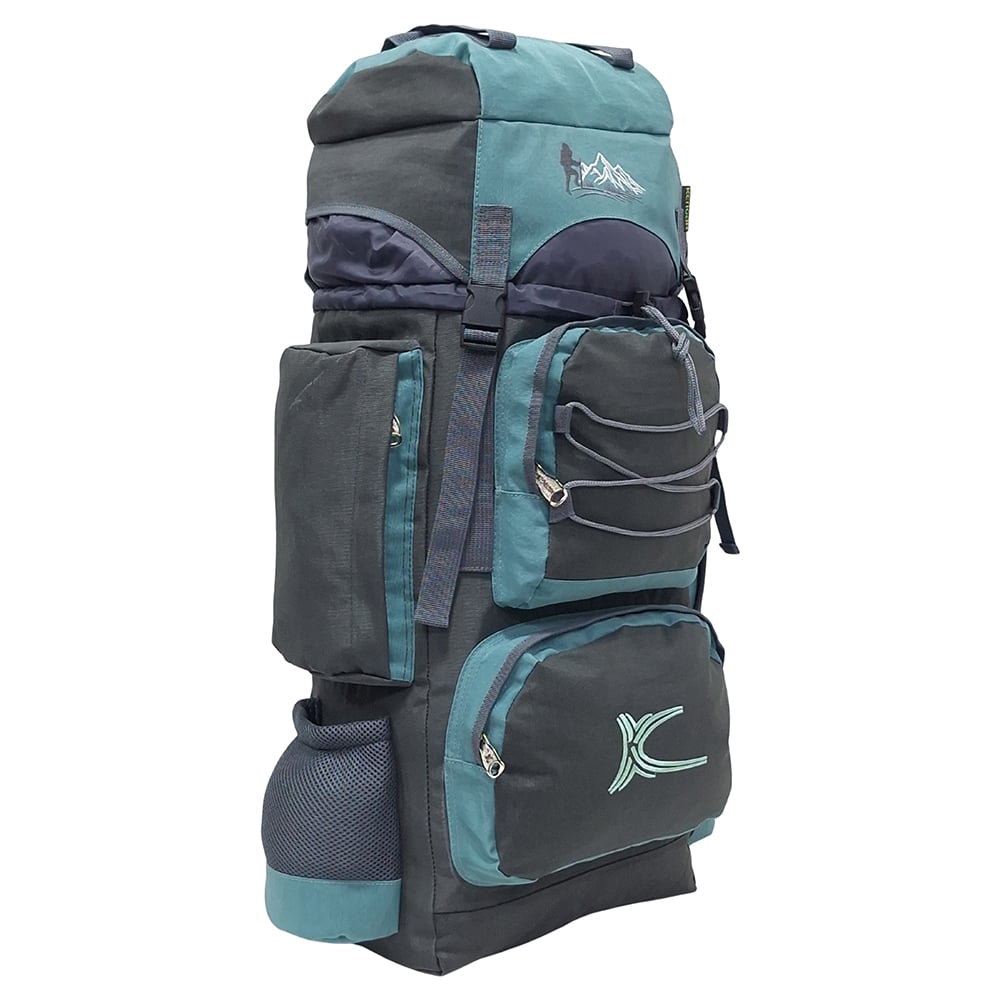 MOCHILA CAMPERA MODELO N.3 KENGAR - PLOMO/VERDE JADE - 3
