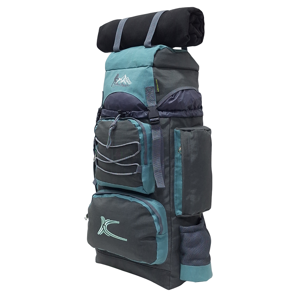 MOCHILA CAMPERA MODELO N.3 KENGAR - PLOMO/VERDE JADE - 6