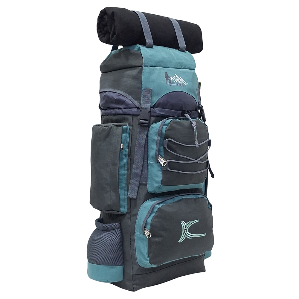 MOCHILA CAMPERA MODELO N.3 KENGAR - PLOMO/VERDE JADE - 7