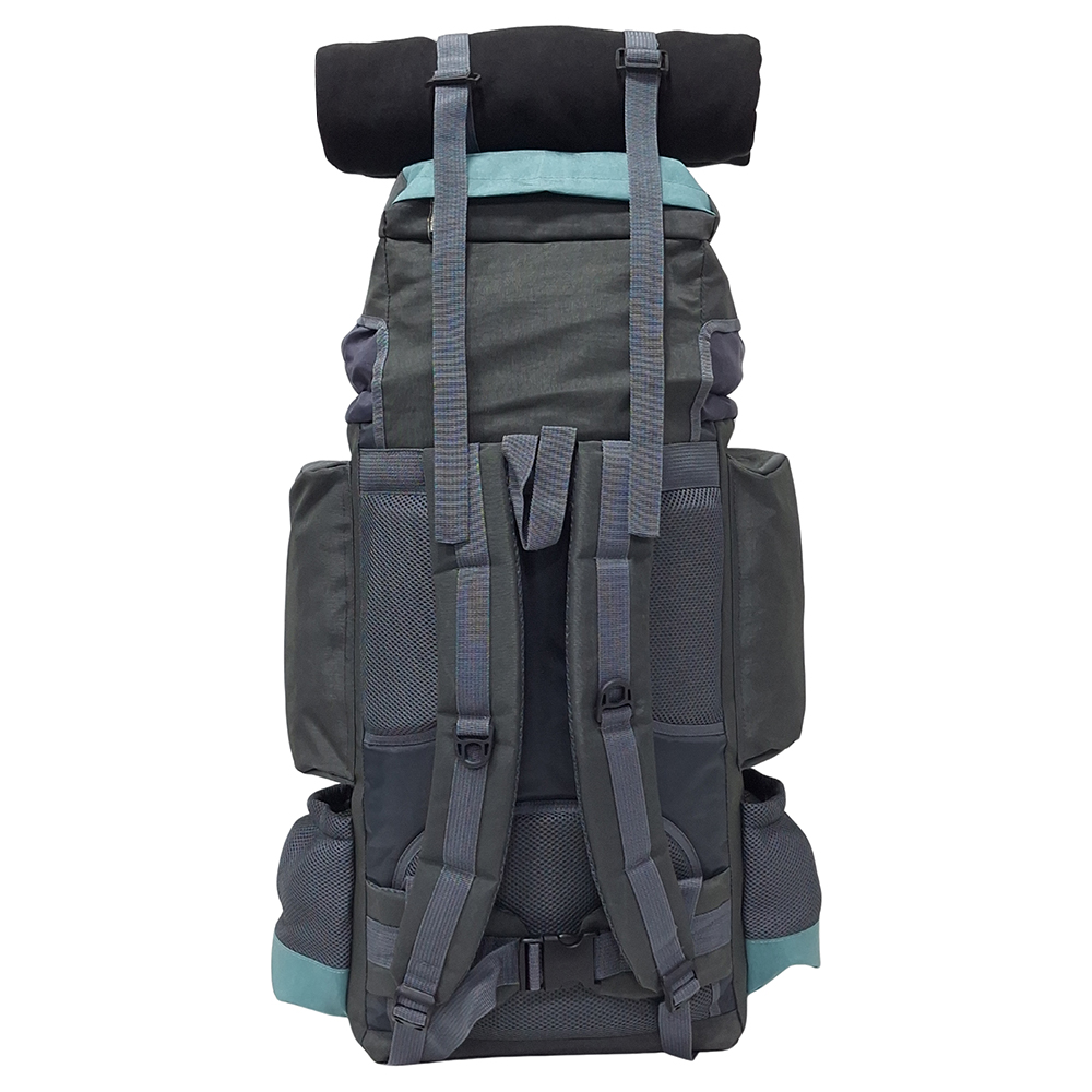 MOCHILA CAMPERA MODELO N.3 KENGAR - PLOMO/VERDE JADE - 8