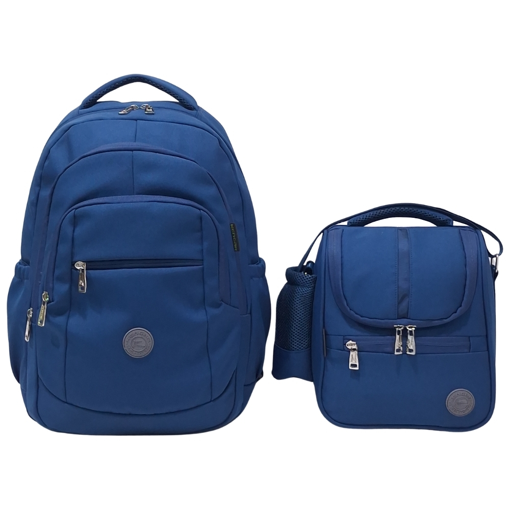 KIT ESCOLAR MOCHILA PIERO + LONCHERA PRADO ACERO - 1