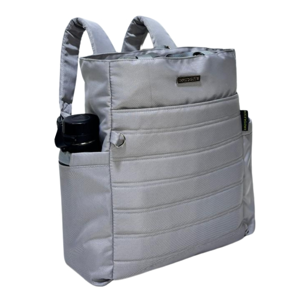 BOLSO MOCHILA MODELO DONATA - PLOMO PLATA - 7