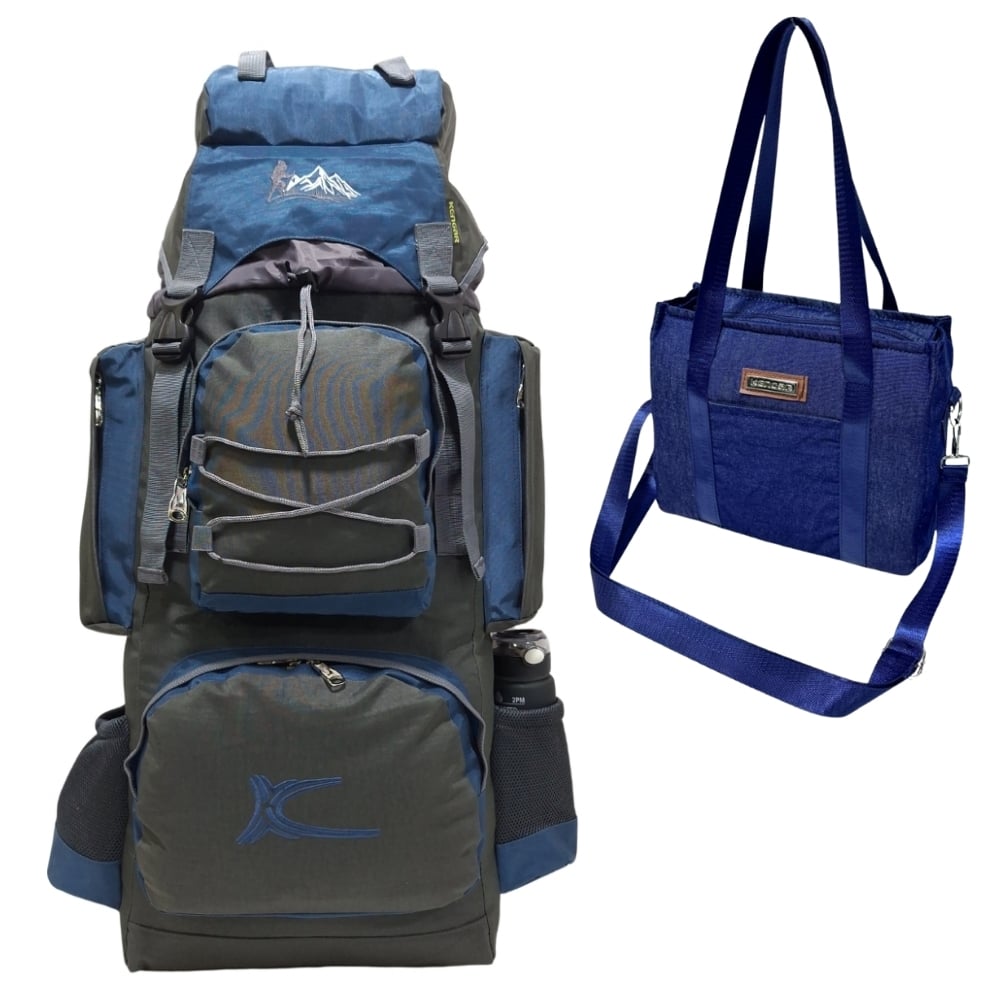 PROMOCIÓN MOCHILA DE CAMPING N3 KENGAR PLOMO-ACERO + BOLSO PUFFER XS JEAN - 1