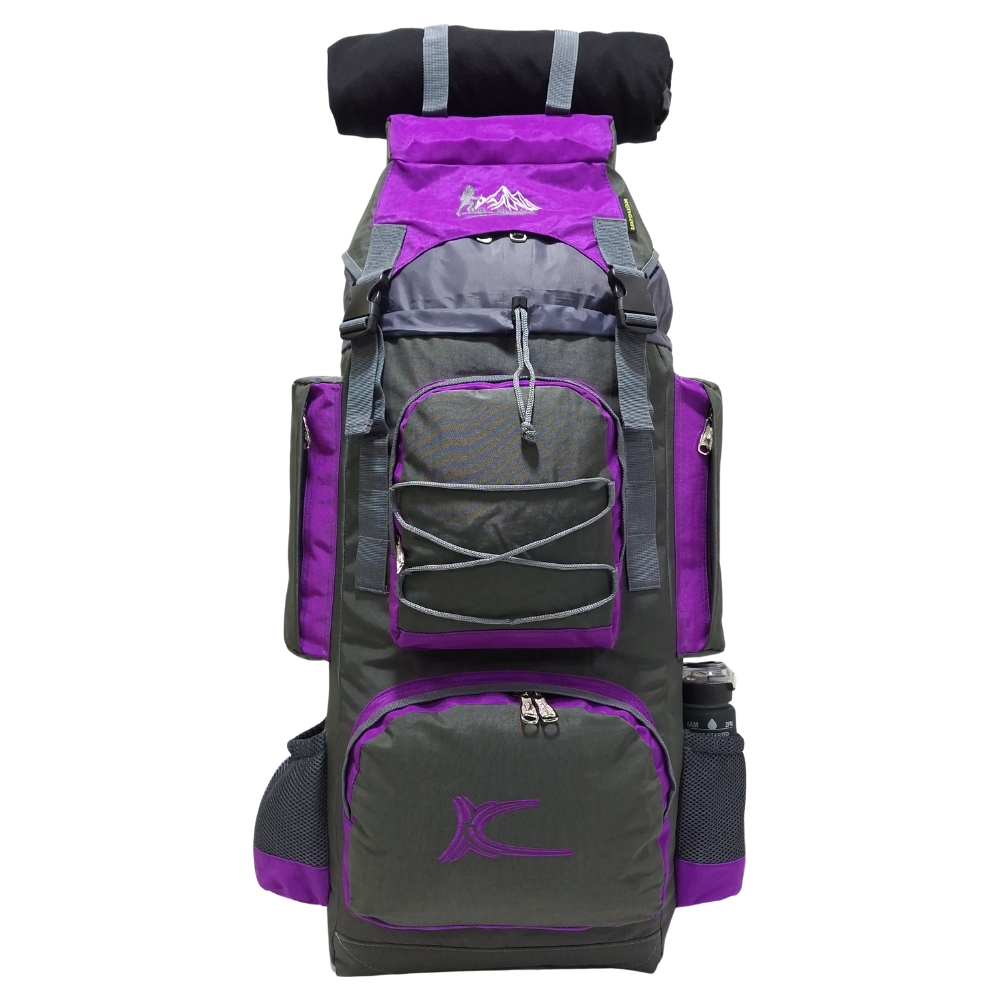 PROMOCIÓN MOCHILA DE CAMPING N3 KENGAR PLOMO-UVA + BOLSO PUFFER XS JEAN - 2