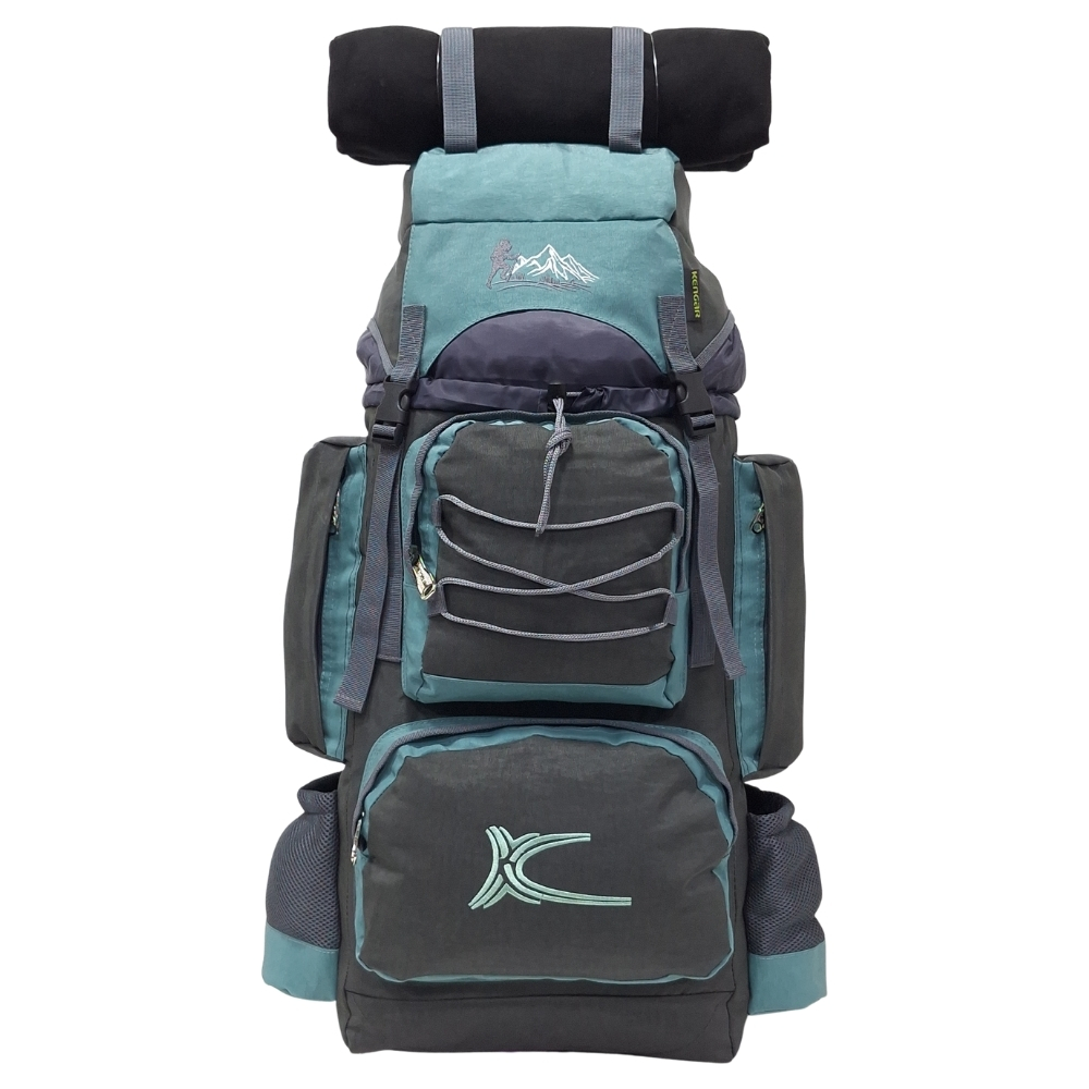 PROMOCIÓN MOCHILA DE CAMPING N3 KENGAR PLOMO-VERDE JADE + BOLSO PUFFER XS JEAN - 2