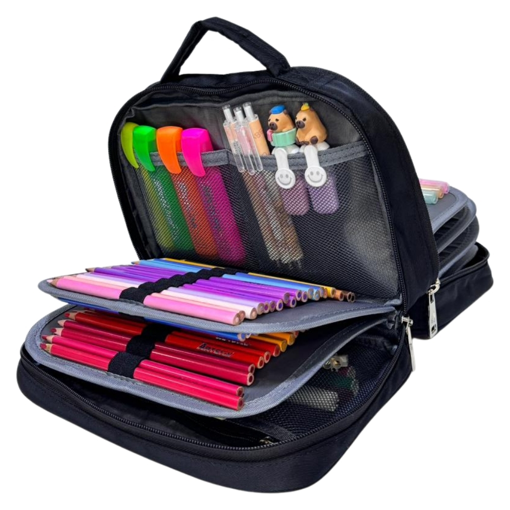 CARTUCHERA ORGANIZADORA PENCIL KENGAR - NEGRO ENTERO - 3