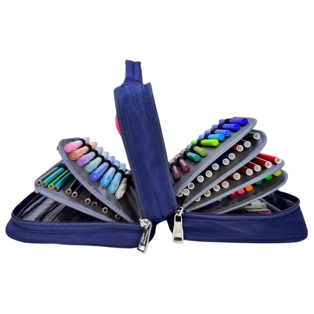 CARTUCHERA ORGANIZADORA PENCIL KENGAR - AZUL ESTAMPADO 2 - 3