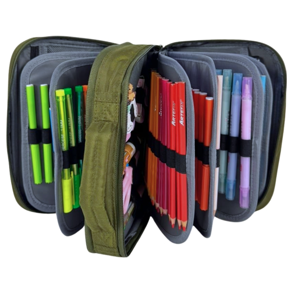 CARTUCHERA ORGANIZADORA PENCIL KENGAR - RANGER VERDE MILITAR - 3