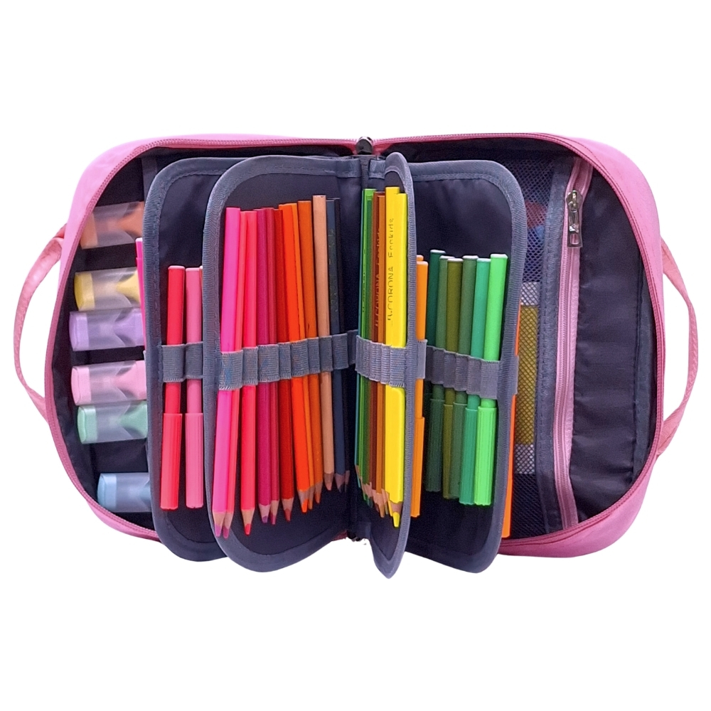 CARTUCHERA ORGANIZADORA XL KENGAR ROSADO DISEÑO 3 - 3
