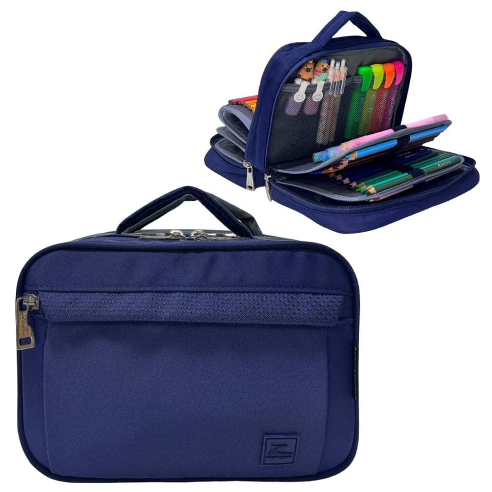 CARTUCHERA ORGANIZADORA PENCIL KENGAR - AZUL ENTERO - 1