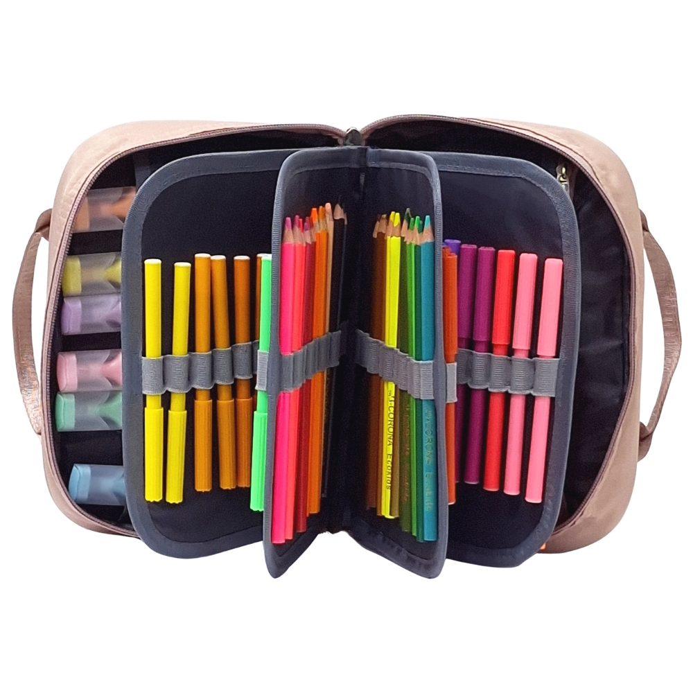 CARTUCHERA ORGANIZADORA XL KENGAR MELÓN PASTEL - 3