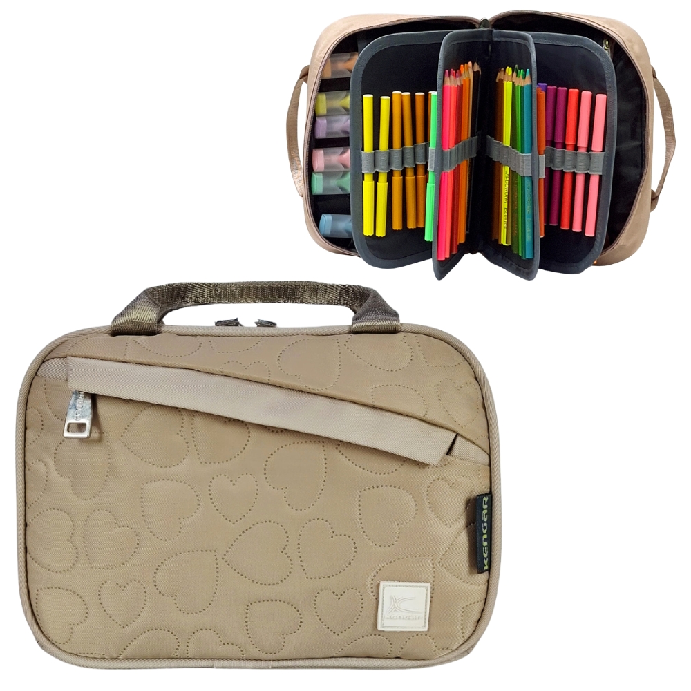 CARTUCHERA ORGANIZADORA XL KENGAR BEIGE - 1