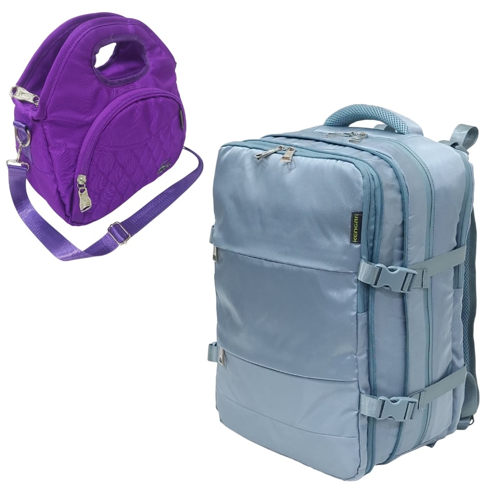 MOCHILA VIAJERA VERDE CEMENTO + LONCHERA MAGIC UVA DE REGALO - 1