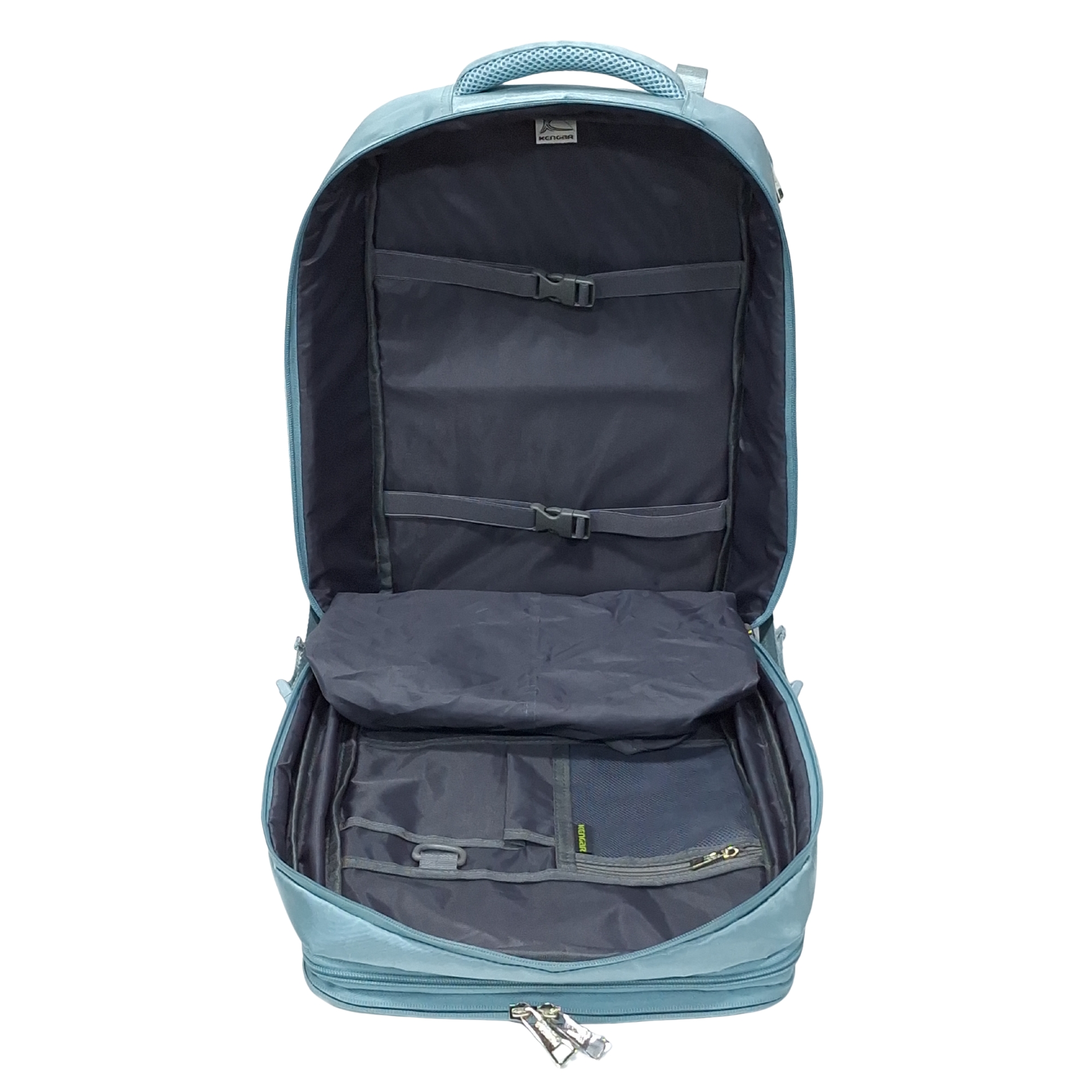 MOCHILA VIAJERA VERDE CEMENTO + LONCHERA MAGIC UVA DE REGALO - 7
