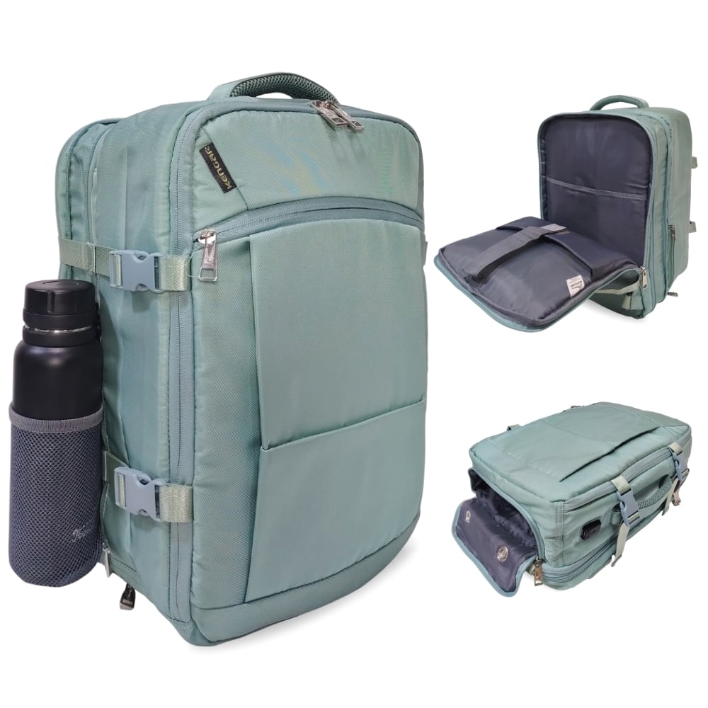 MOCHILA VIAJERA TRENDY KENGAR - VERDE AGUA - 1