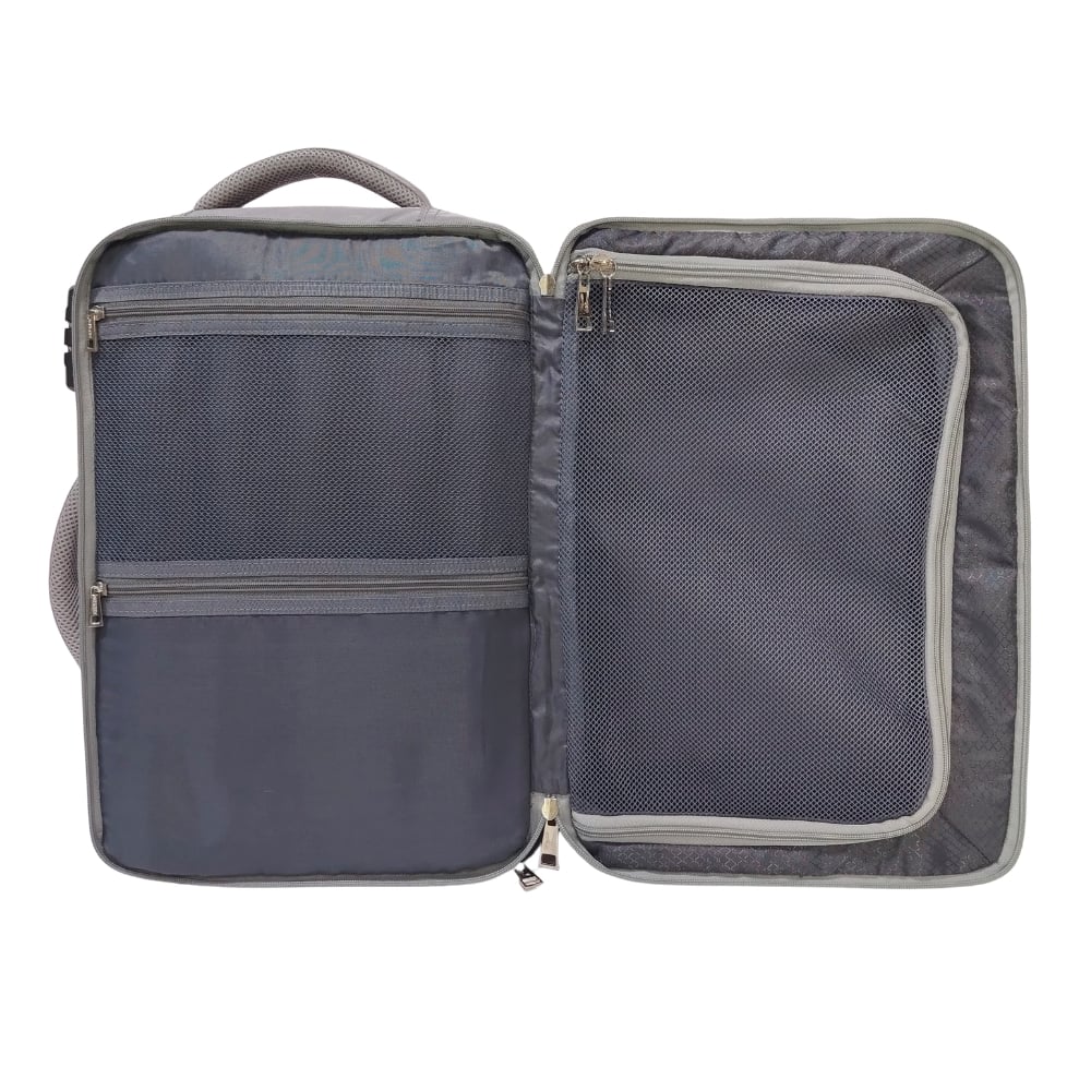MOCHILA VIAJERA TRENDY KENGAR - PLOMO PLATA - 3