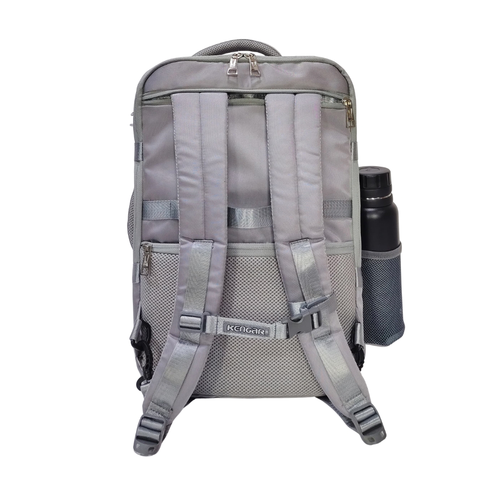MOCHILA VIAJERA TRENDY KENGAR - PLOMO PLATA - 7