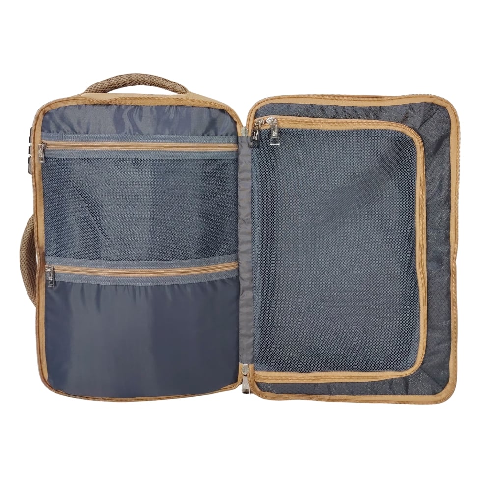 MOCHILA VIAJERA TRENDY KENGAR - BEIGE - 3