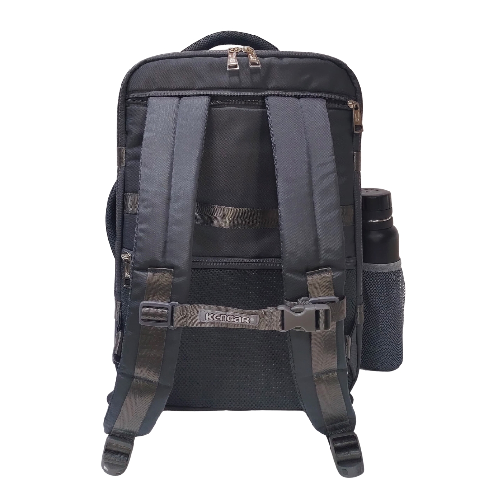 MOCHILA VIAJERA TRENDY KENGAR - PLOMO - 7
