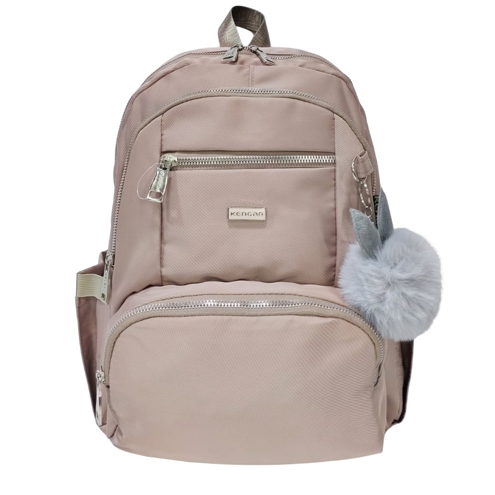 MOCHILA MODELO PRINT A4 KENGAR - BEIGE - 1