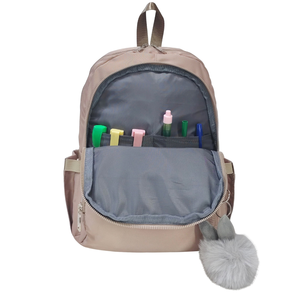 MOCHILA MODELO PRINT A4 KENGAR - BEIGE - 2