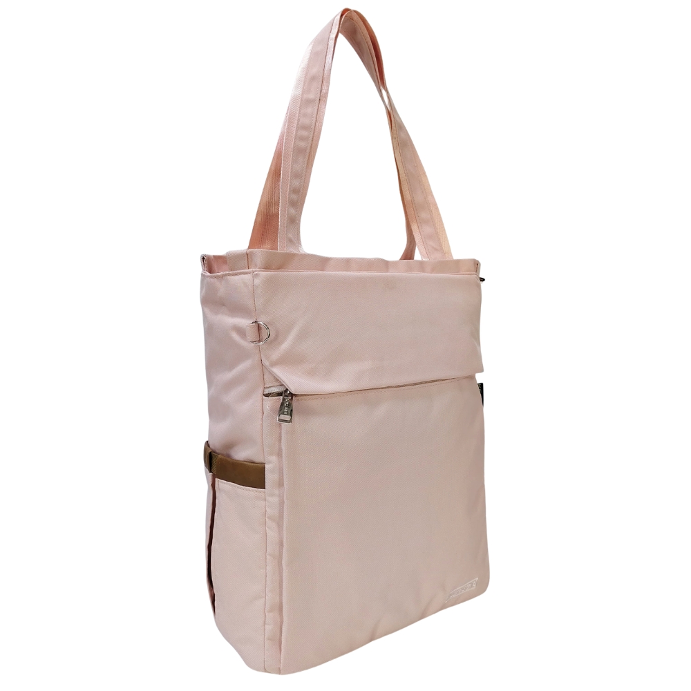 BOLSO MOCHILA VIAJERA MODELO RENATA - ROSA PASTEL - 2
