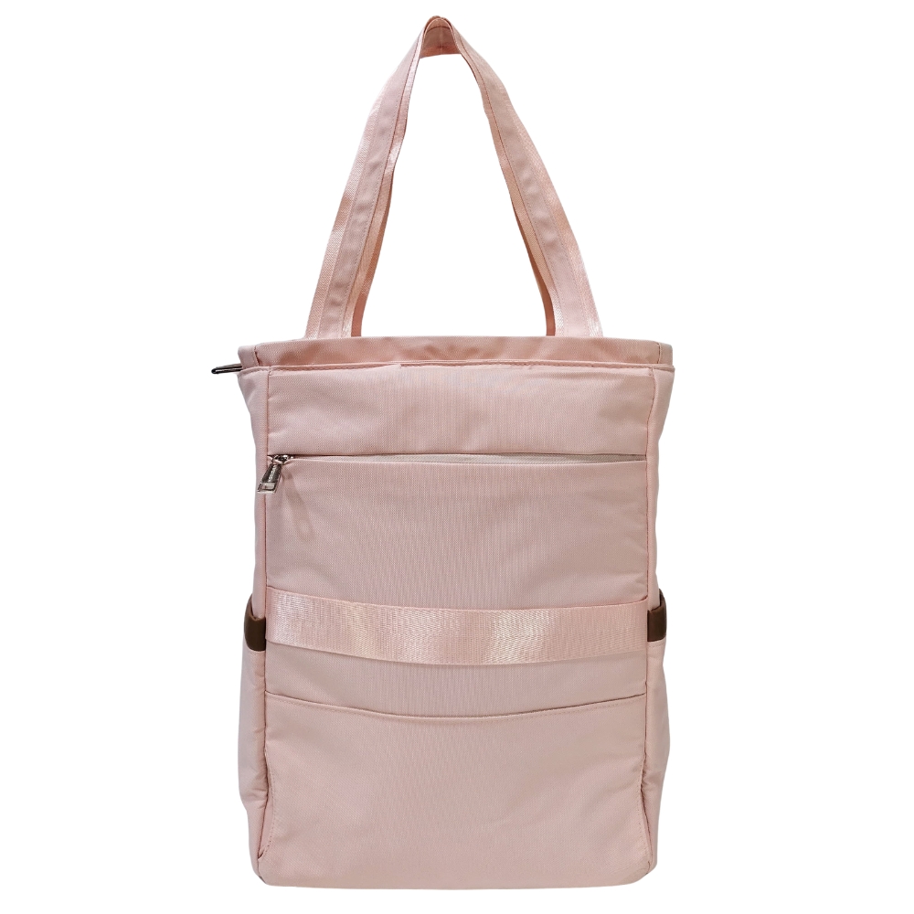BOLSO MOCHILA VIAJERA MODELO RENATA - ROSA PASTEL - 4