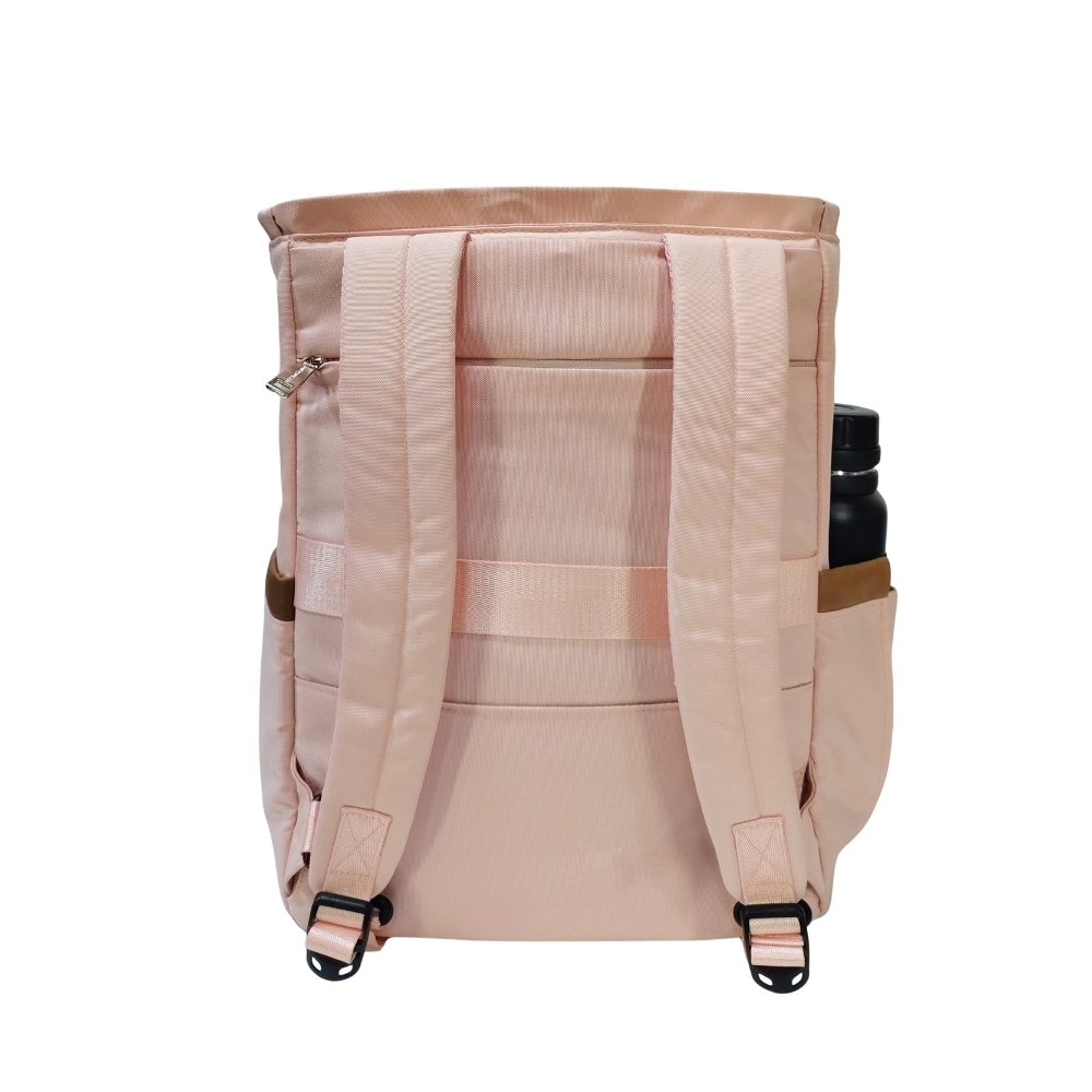 BOLSO MOCHILA VIAJERA MODELO RENATA - ROSA PASTEL - 7